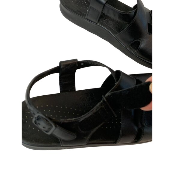 SAS Womens Huggy Black Leather Adjustable Comfort Sandals Size 8N M10094 - Picture 6 of 15